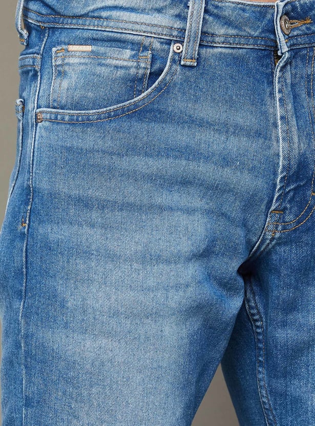 SPYKAR Washed Regular Straight Jeans