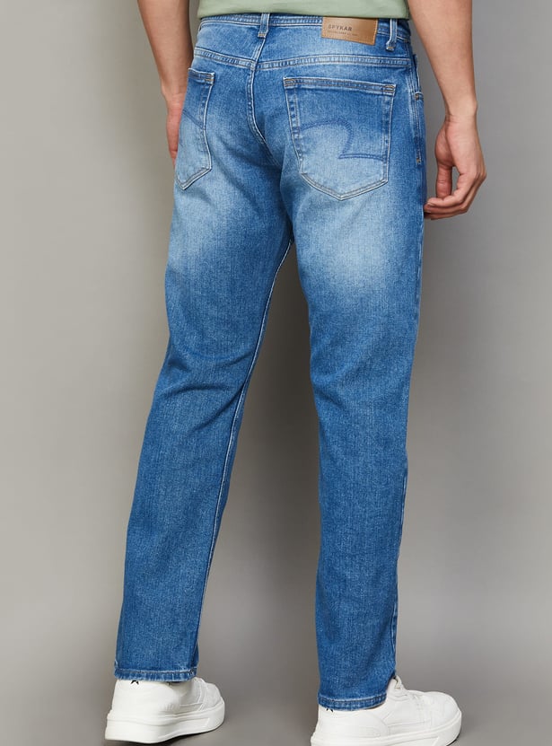 SPYKAR Washed Regular Straight Jeans
