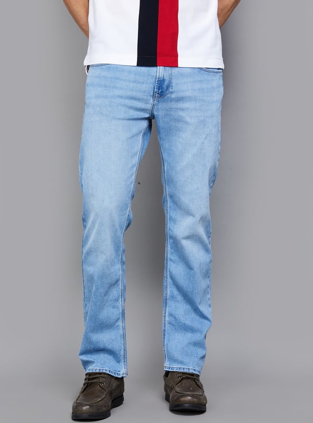 SPYKAR Washed Regular Straight Jeans