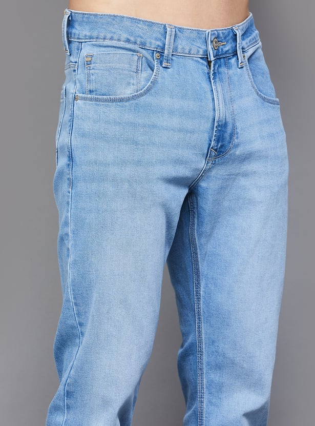 SPYKAR Washed Regular Straight Jeans