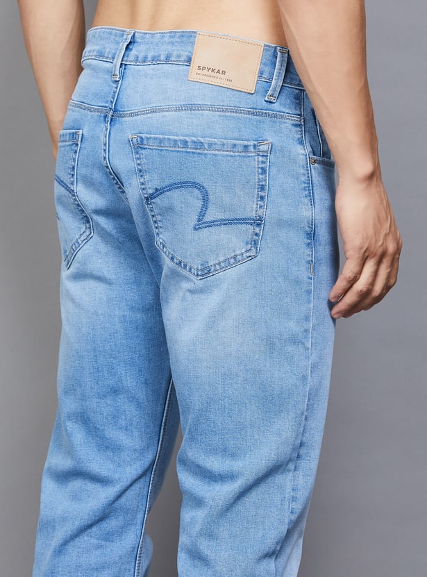 SPYKAR Washed Regular Straight Jeans