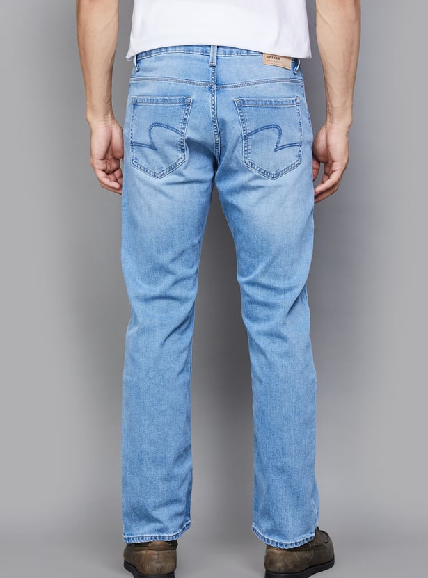 SPYKAR Washed Regular Straight Jeans
