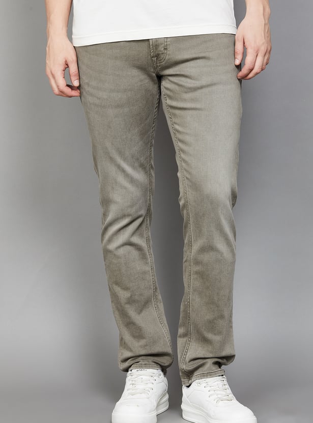 SPYKAR Washed Slim Straight Jeans