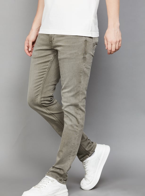 SPYKAR Washed Slim Straight Jeans