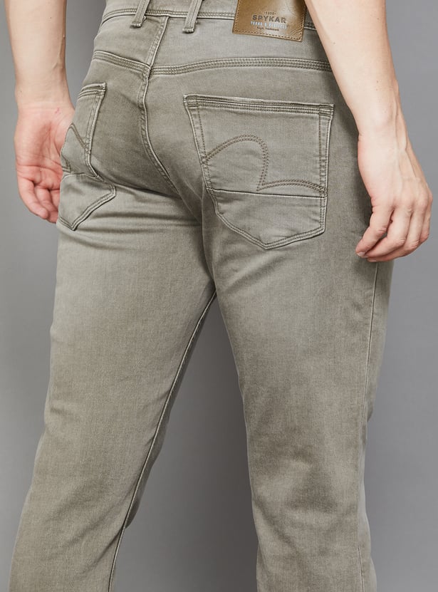 SPYKAR Washed Slim Straight Jeans