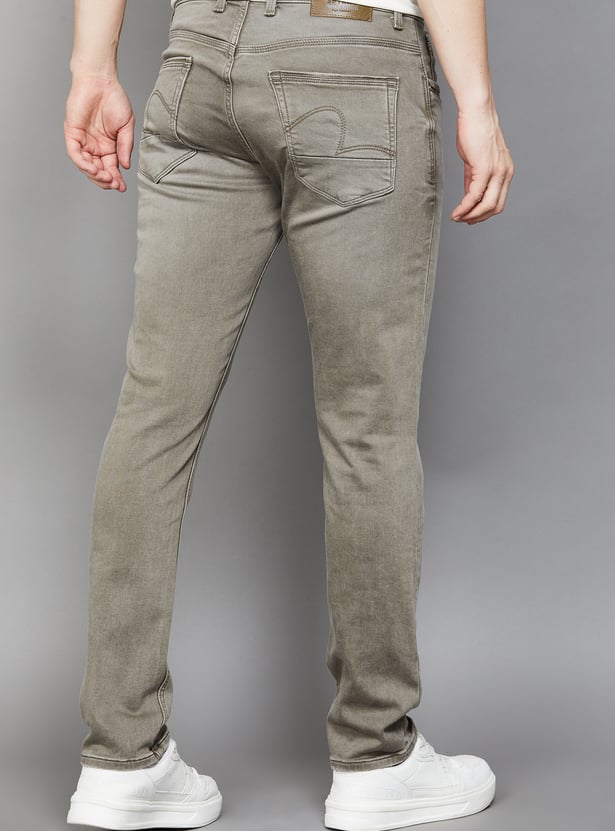 SPYKAR Washed Slim Straight Jeans