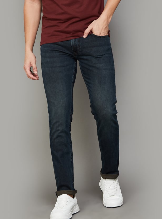 SPYKAR Washed Slim Straight Jeans