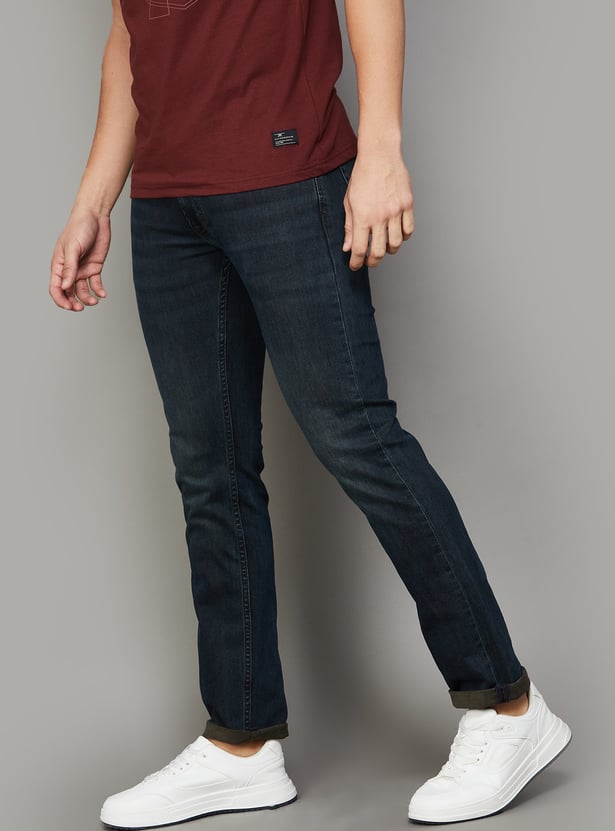 SPYKAR Washed Slim Straight Jeans