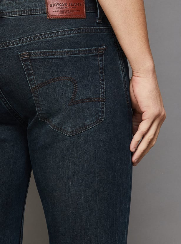 SPYKAR Washed Slim Straight Jeans