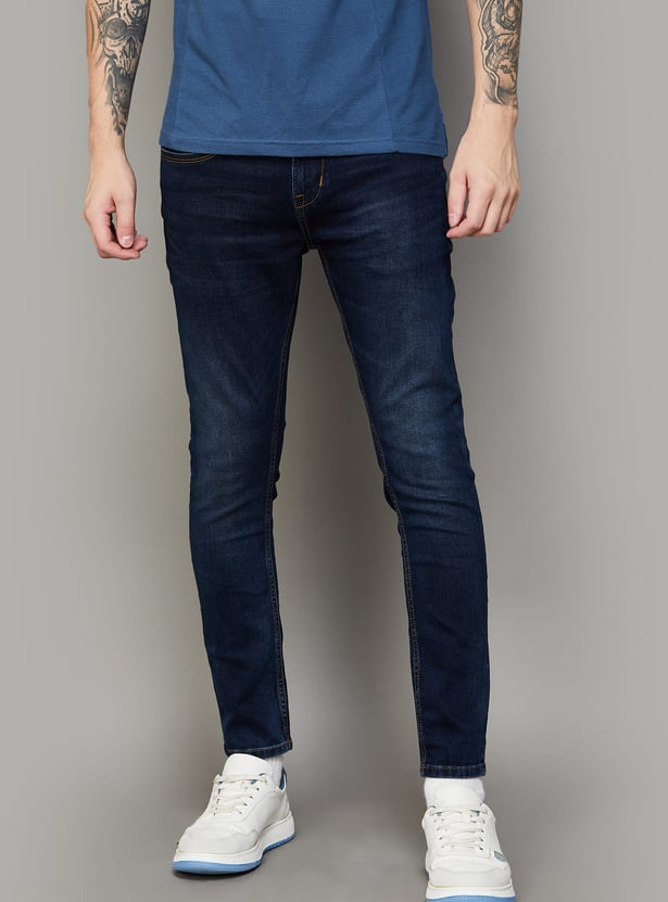 SPYKAR Whiskered Slim Tapered Jeans