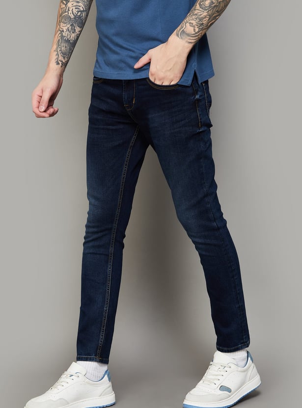SPYKAR Whiskered Slim Tapered Jeans