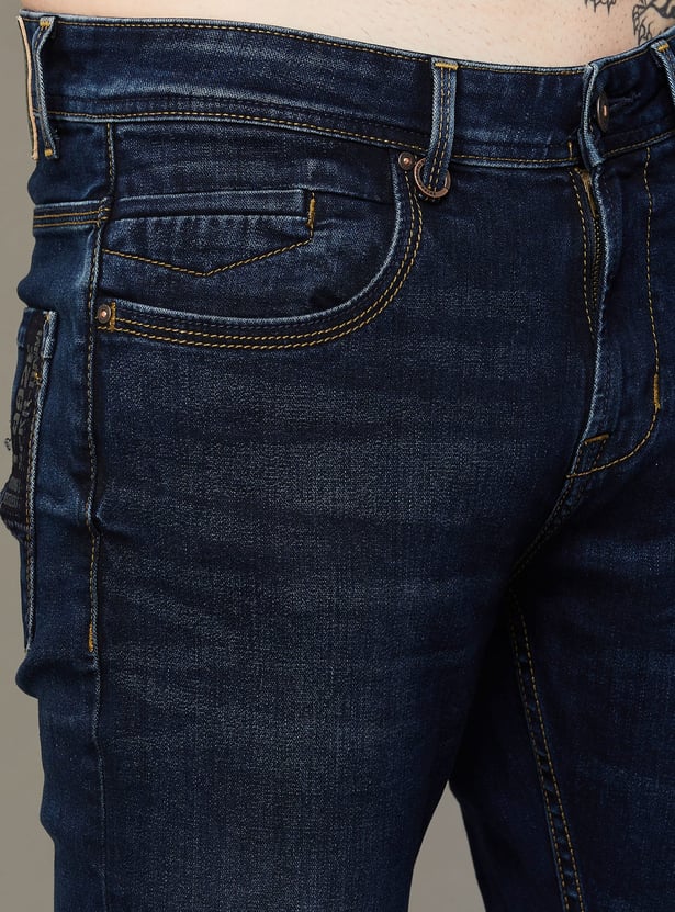 SPYKAR Whiskered Slim Tapered Jeans