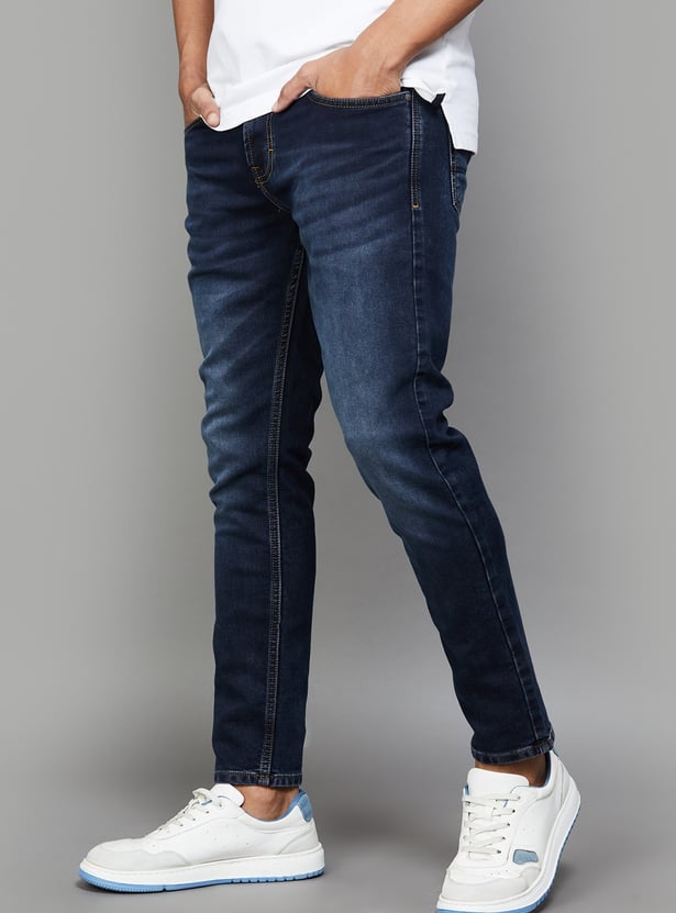 SPYKAR Whiskered Slim Tapered Jeans