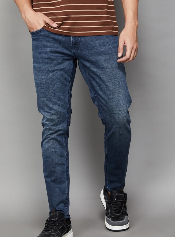SPYKAR Washed Slim Tapered Jeans