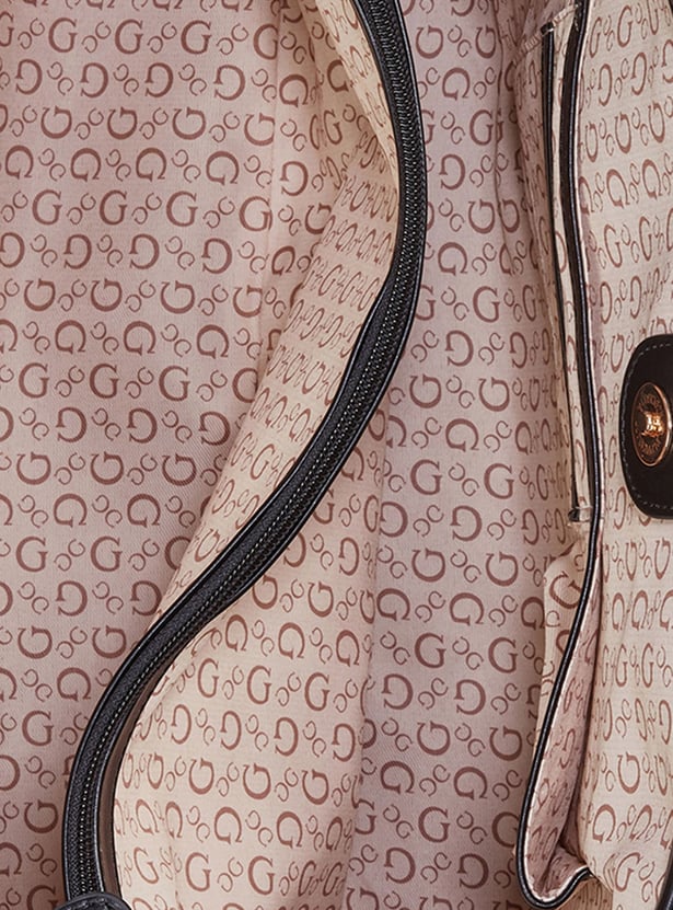 GUESS Monogram Print Shoulder Bag