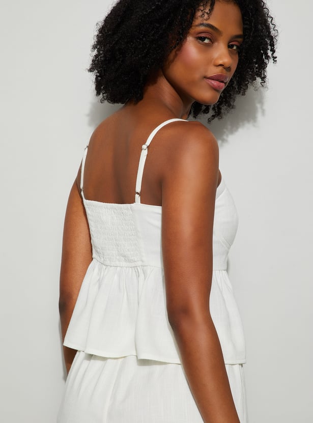 GINGER Solid Sleeveless Top