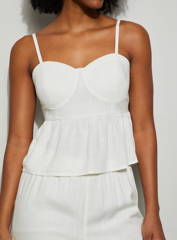 GINGER Solid Sleeveless Top