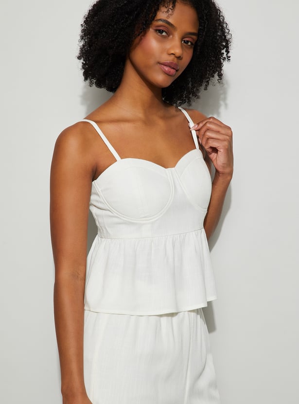 GINGER Solid Sleeveless Top