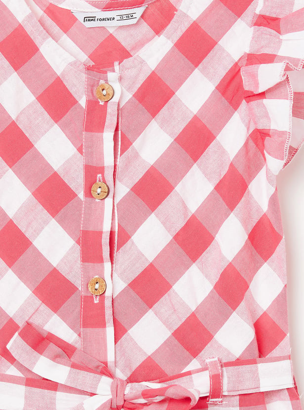 FAME FOREVER Girls Checked Romper