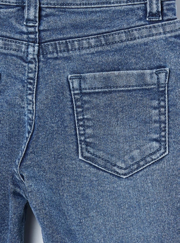 FAME FOREVER Girls Embroidered Mid-Rise Jeans