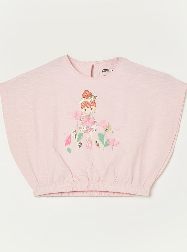 FAME FOREVER Girls Graphic Print Top