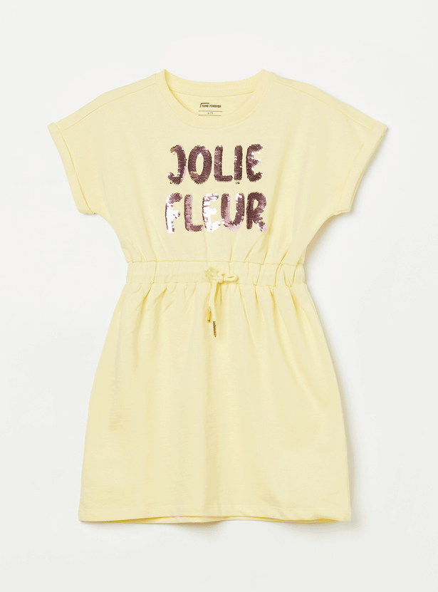 FAME FOREVER Girls Sequinned A-line Dress