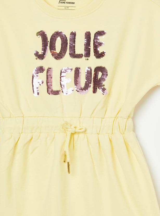 FAME FOREVER Girls Sequinned A-line Dress