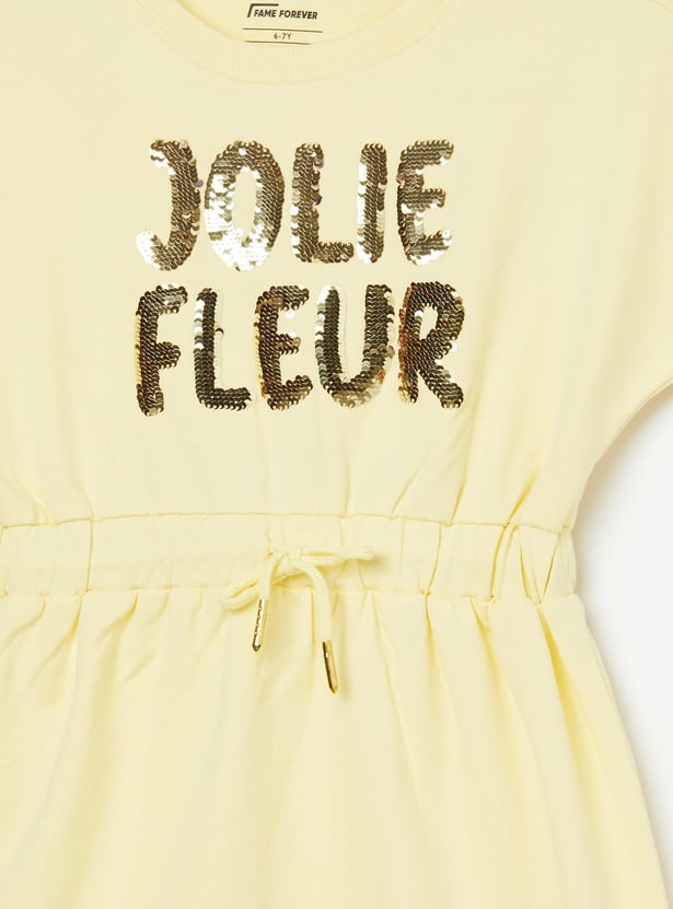 FAME FOREVER Girls Sequinned A-line Dress