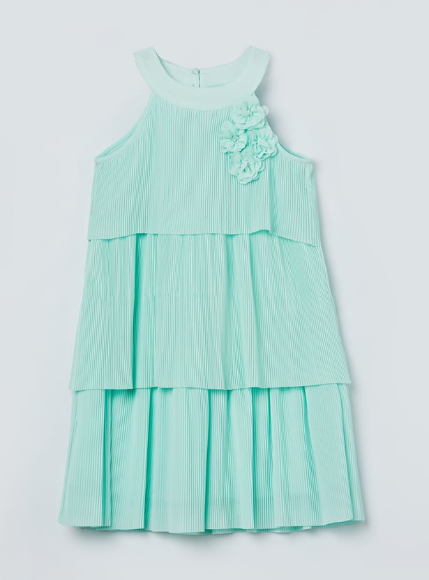 FAME FOREVER Girls Pleated Tiered Dress