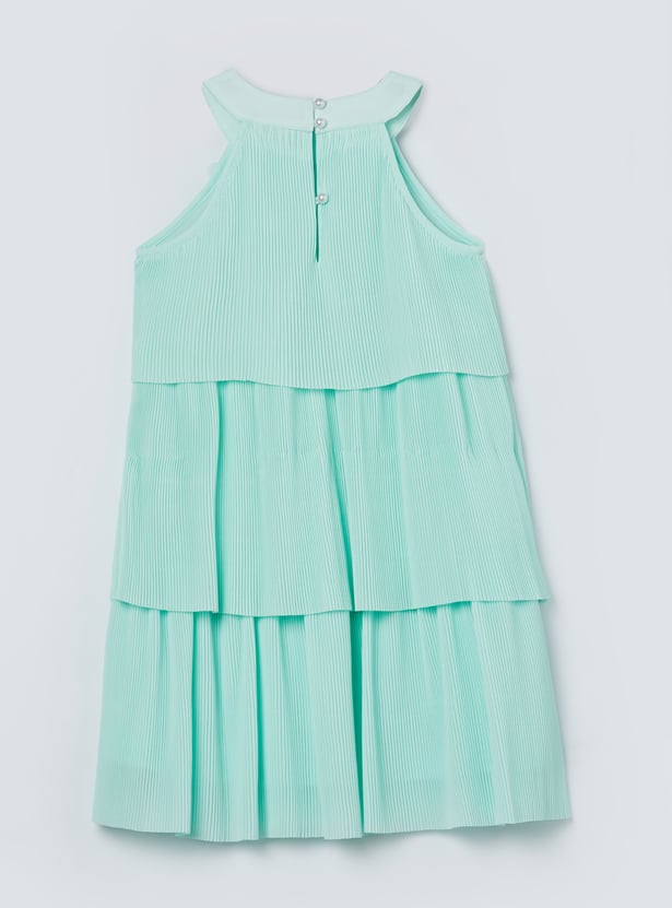 FAME FOREVER Girls Pleated Tiered Dress