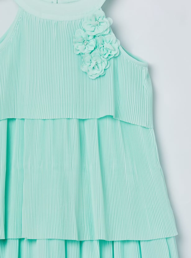 FAME FOREVER Girls Pleated Tiered Dress