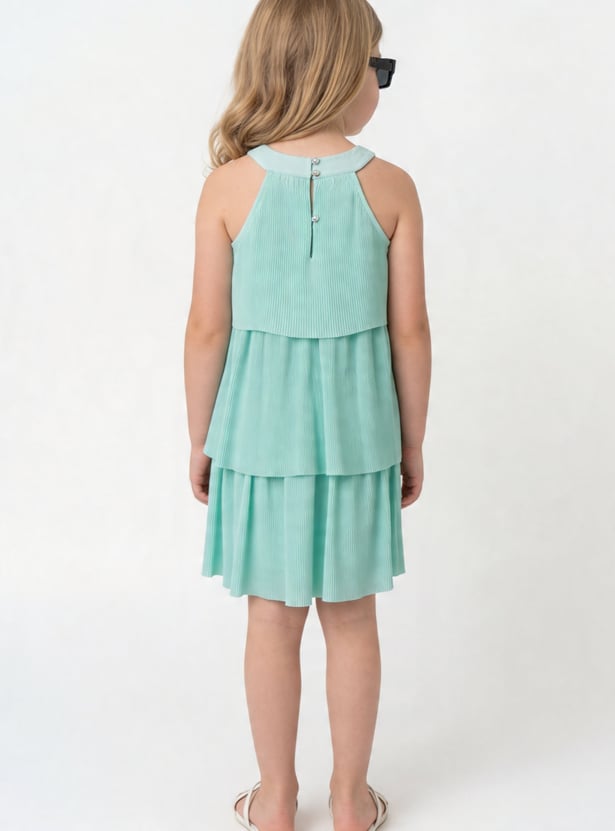 FAME FOREVER Girls Pleated Tiered Dress