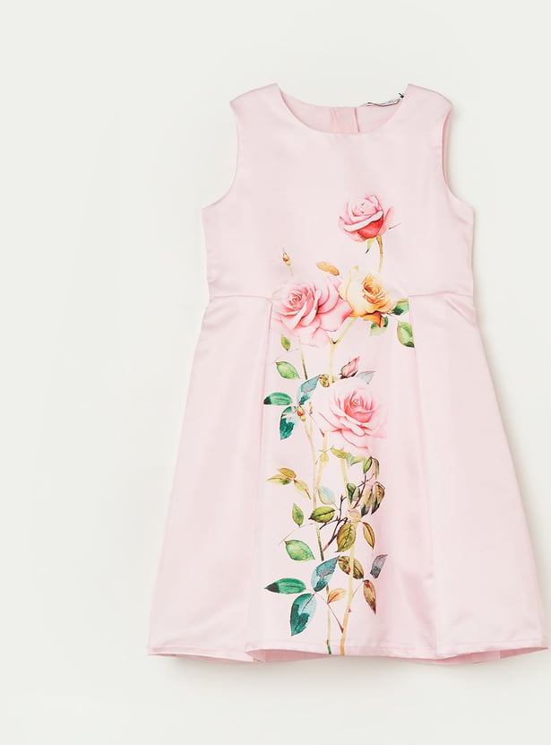 FAME FOREVER Girls Printed Fit & Flare Dress
