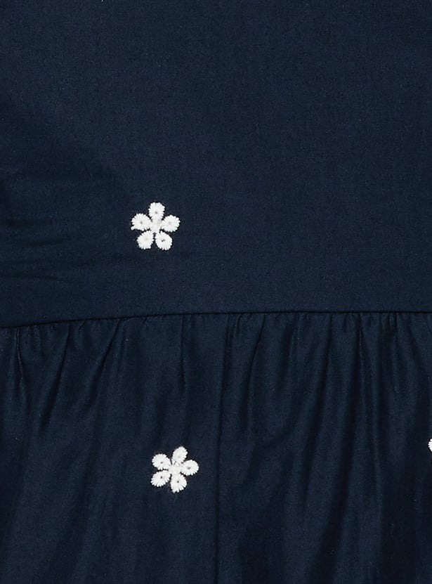 FAME FOREVER Embroidered Fit and Flare Dress