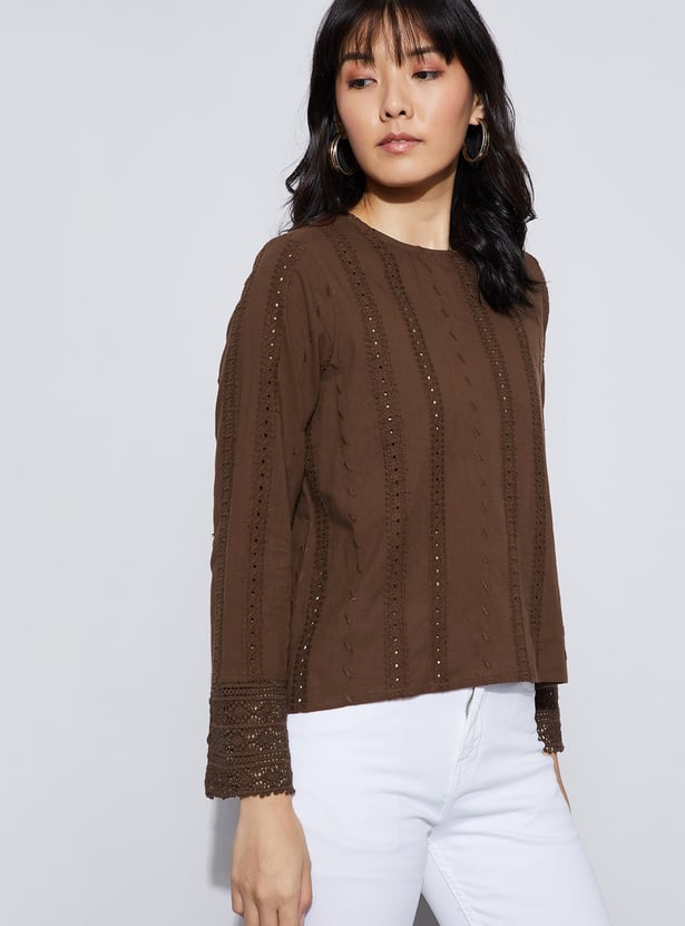 FAME FOREVER Embroidered Top