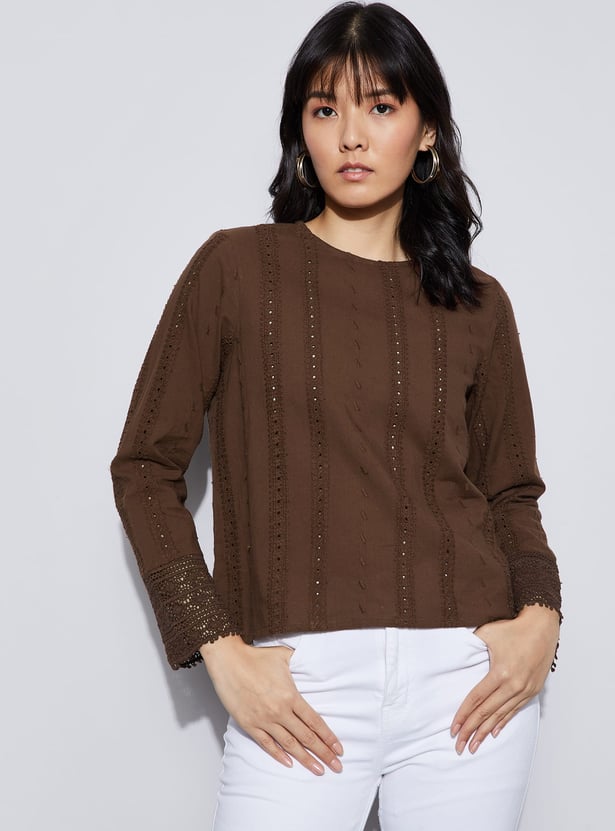 FAME FOREVER Embroidered Top