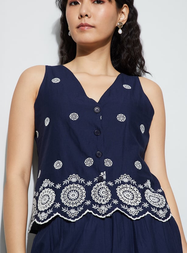 FAME FOREVER Embroidered Vest Top