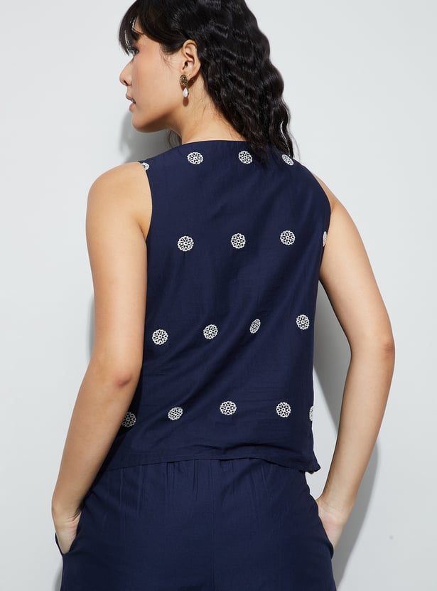 FAME FOREVER Embroidered Vest Top