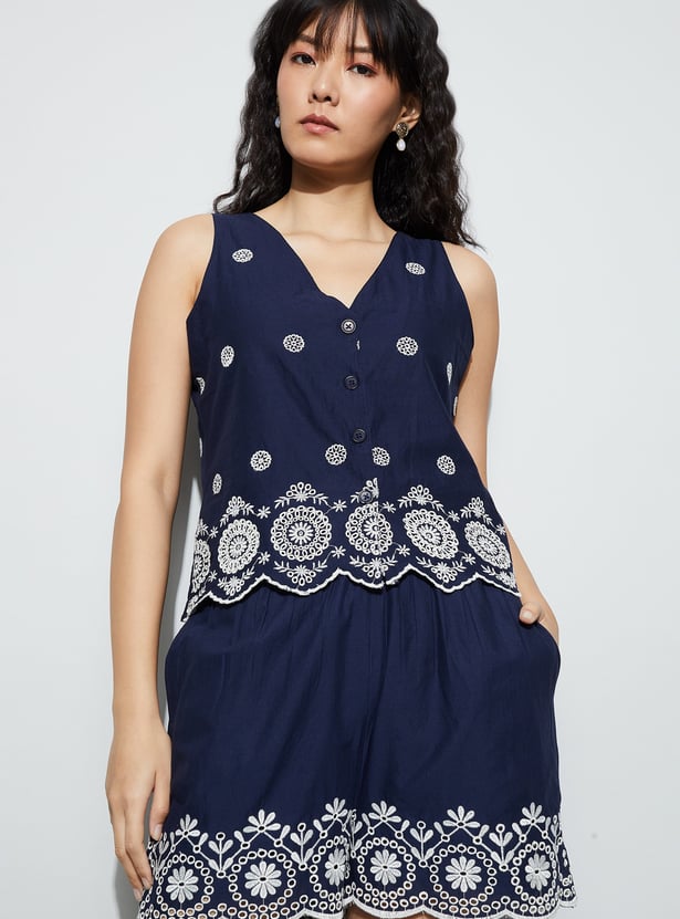 FAME FOREVER Embroidered Vest Top