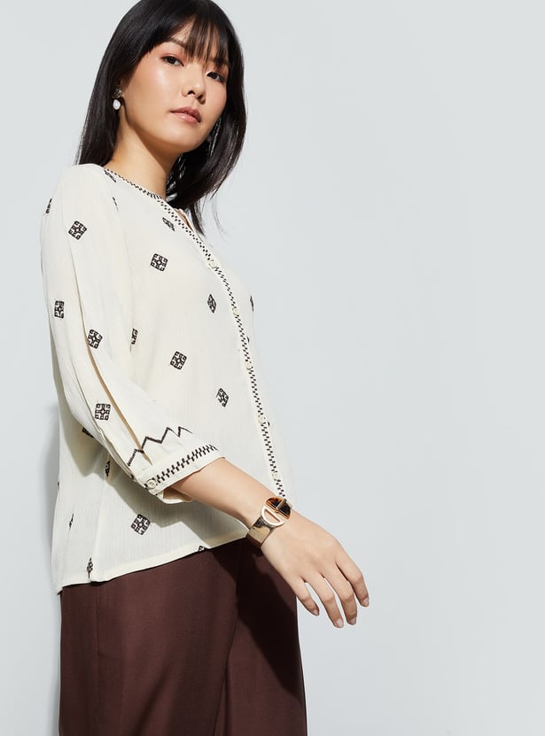 FAME FOREVER Embroidered Top