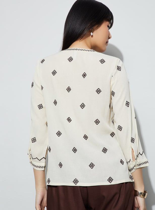 FAME FOREVER Embroidered Top