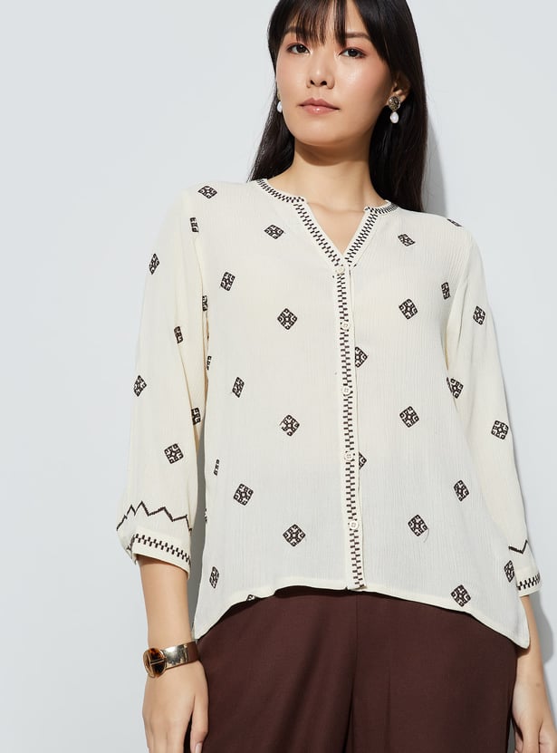 FAME FOREVER Embroidered Top