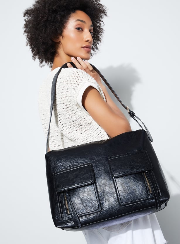 CODE Textured Shoulder Bag