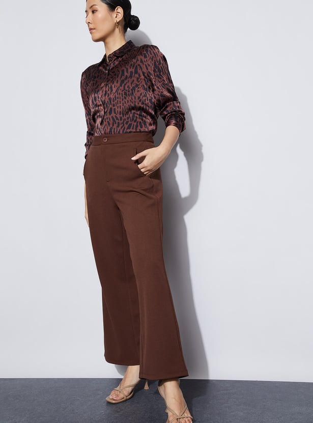 CODE CLASSIC Flat Front Mid-Rise Trousers