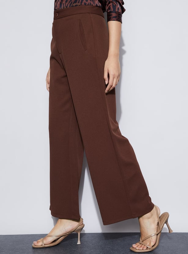 CODE CLASSIC Flat Front Mid-Rise Trousers