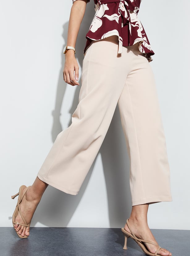 CODE CLASSIC Solid Wide Leg Trousers