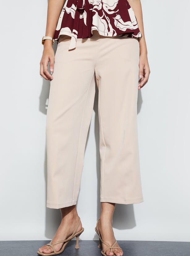 CODE CLASSIC Solid Wide Leg Trousers
