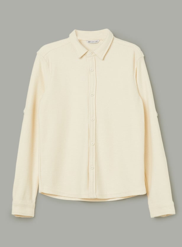 FAME FOREVER Boys Textured Shirt