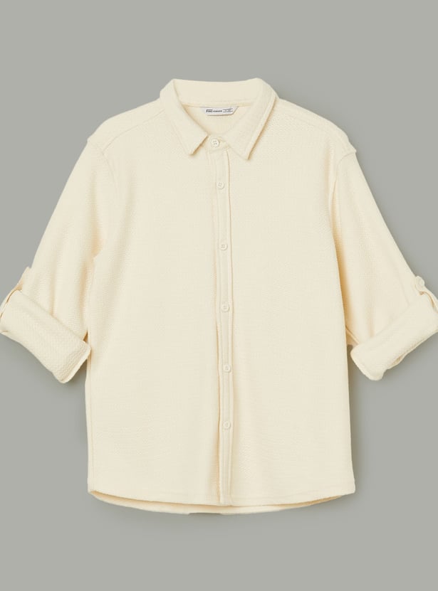 FAME FOREVER Boys Textured Shirt