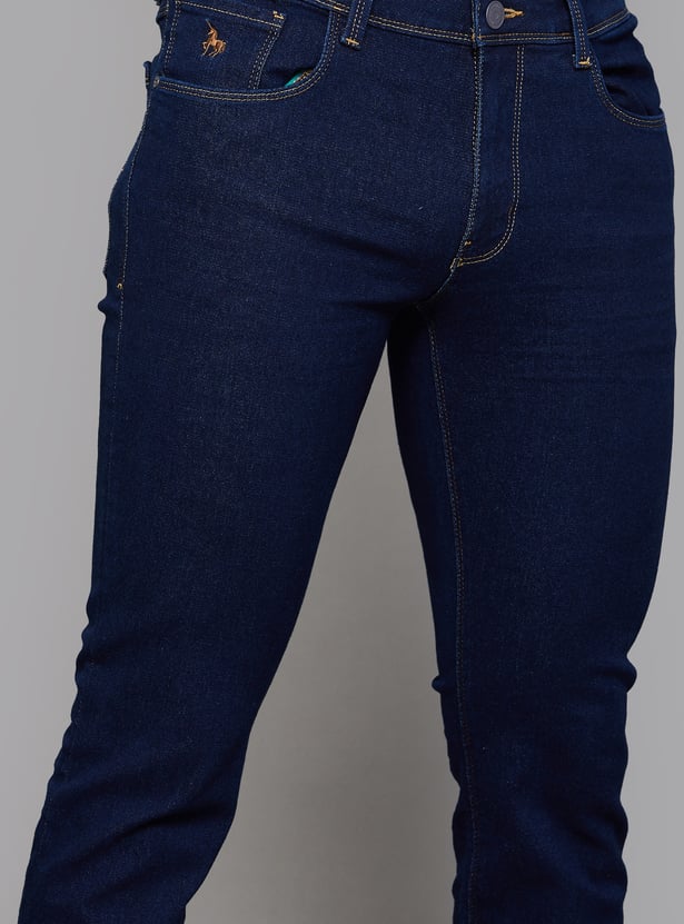 V DOT Solid Slim Straight Trousers